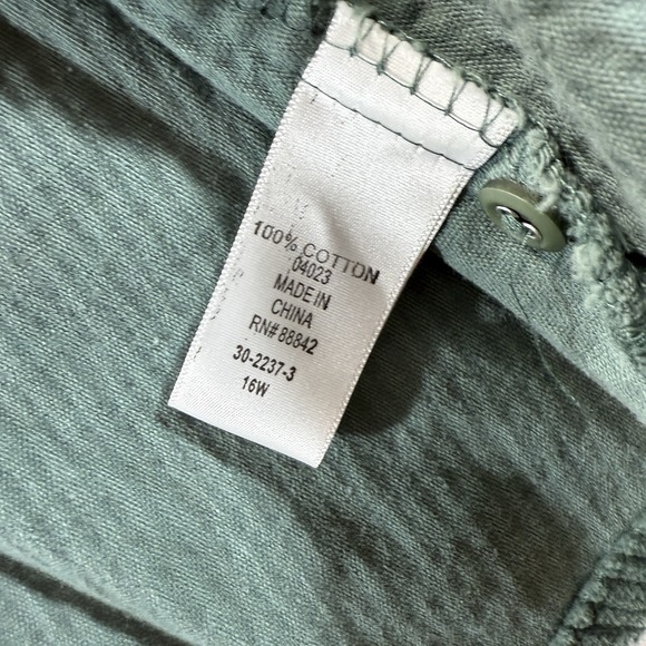 ROAMANS Green Shacket Corduroy Jacket Button Up Shirt 16W - Picture 3 of 12